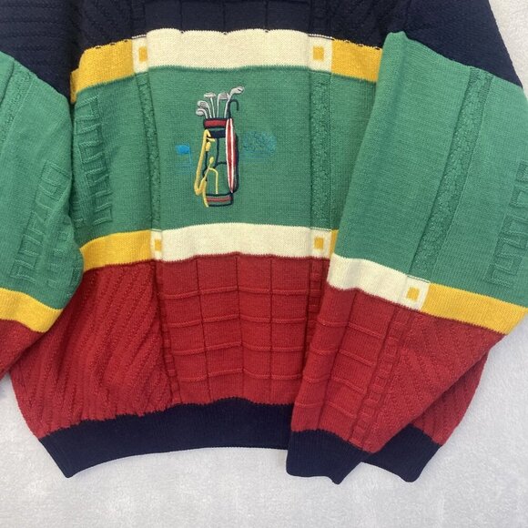 Vintage 90s Baggy Golf Sweater Mens Large Ireland Blarney Castle Designs Relaxed - Picture 5 of 13